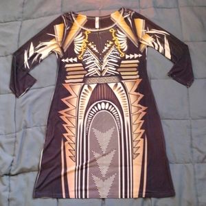 Party Geometric Mayan tribal space print extra large dress cosplay 💎🕉️💃